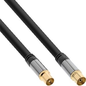 InLine® Premium Antennenkabel, 4x geschirmt, >110dB, schwarz, 5m 69205P