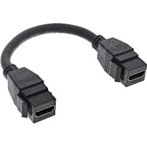 InLine® HDMI 2x Keystone Kabel 4K/60Hz, HDMI A Buchse/Buchse, schwarz, 0,2m 76206B