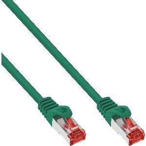 InLine® Patchkabel, S/FTP (PiMf), Cat.6, 250MHz, PVC, CCA, grün, 1m 76111G