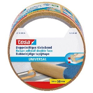 tesa® Doppelseitiges Klebeband, universal, 5m x 50mm, beige 11621I