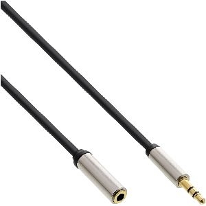 InLine® Slim Audio Kabel Klinke 3,5mm ST/BU, Stereo, 3m 99233