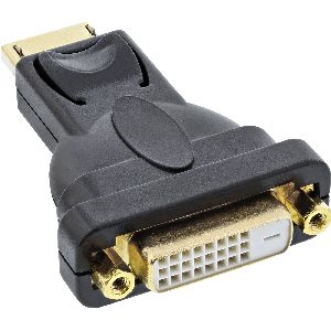 InLine® DisplayPort Adapter, DisplayPort Stecker auf DVI-D 24+1 Buchse, schwarz 17199J