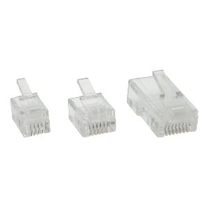 InLine® Modularstecker, 6P6C RJ12 zum Crimpen auf Flachkabel, 100er Pack 73096