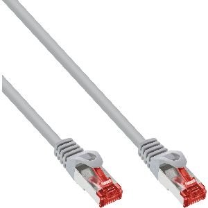 InLine® Patchkabel, S/FTP (PiMf), Cat.6, 250MHz, PVC, Kupfer, grau, 1m 76411