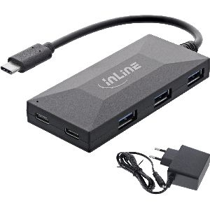 InLine® USB 3.2 Gen.1 Hub, USB-C zu 2 Port USB-C und 3 Port USB-A, mit PSU 35398