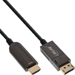 InLine® DisplayPort zu HDMI AOC Konverter Kabel, 4K/60Hz, schwarz, 25m 17180D