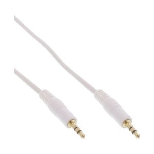 InLine® Klinke Kabel, 3,5mm Stecker / Stecker, Stereo, weiß / gold, 10m 99940W