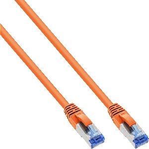 InLine® Patchkabel, S/FTP (PiMf), Cat.6A, halogenfrei, orange, 5m 76805O