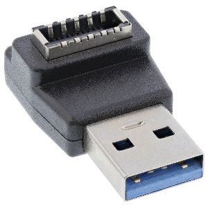 InLine® USB 3.2 Adapter, USB-A Stecker zu intern USB-E Frontpanel Buchse 33446M