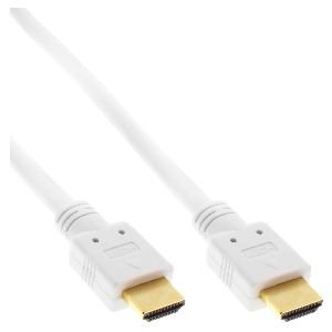 InLine® HDMI-High Speed Kabel mit Eth., Premium, ST / ST, weiß / gold, 1,5m 17511W