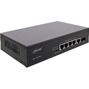 InLine® PoE+ Gigabit Netzwerk Switch 5 Port (4x PoE+), 1xSFP, 1Gb/s, Desktop 32305R