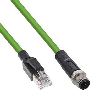 InLine® Industrie Netzwerkkabel, M12 4-pin D-kodiert St. zu RJ45 St., PUR, 20m 40420