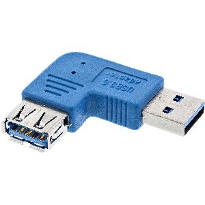 InLine® USB 3.0 Adapter, Stecker A auf Buchse A, links gewinkelt 90° 35300M