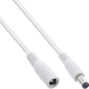 InLine® DC Verlängerungskabel, DC Stecker/Buchse 5,5x2,1mm, AWG 18, weiß 5m 26905E