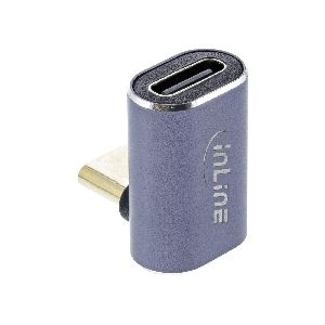 InLine® USB4 Adapter, USB-C Stecker/Buchse oben/unten gewinkelt, Aluminium 35900D