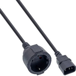 InLine® Netz Adapter Kabel, Kaltgeräte C14 auf Schutzkontakt Buchse, 1m 16659A