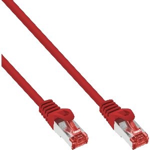 InLine® Patchkabel, S/FTP (PiMf), Cat.6, 250MHz, PVC, CCA, rot, 1m 76111R