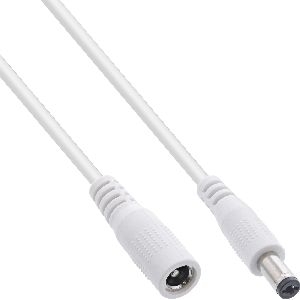 InLine® DC Verlängerungskabel, DC Stecker/Buchse 5,5x2,5mm, AWG 18, weiß, 1m 26901F