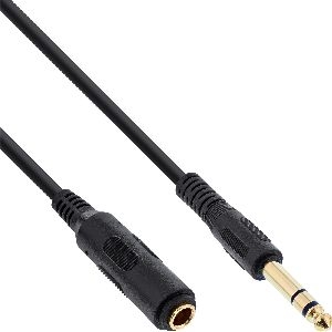 InLine® Kopfhörerverlängerung, 6,3mm ST / BU, Stereo, vergoldete Kontakte, 2m 99972