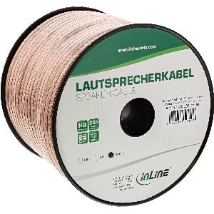 InLine® Lautsprecherkabel, 2x 2,5mm², CCA, transparent, 50m 98350T