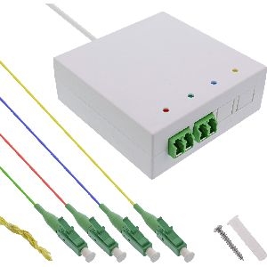 InLine® FTTH Anschlussbox vorkonfektioniert 4x LC/APC 9/125µm 50m 88150