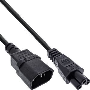 InLine® Netzkabel, C14 Kupplung auf C5 Stecker, schwarz, 1m 16551