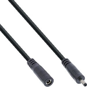 InLine® DC Verlängerungskabel, DC Stecker/Buchse 3,5x1,35mm, AWG 18, schwarz 1m 26901I