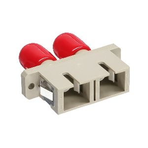 InLine® LWL Kupplung, Duplex ST/SC, multimode, beige, Keramik-Hülse, zum Einbau 89991D