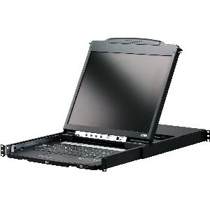 ATEN CL5800N DE Dual Rail 19"-LCD-Konsole, 19" 1HE (PS/2-USB, VGA) DE-Layout 60699A