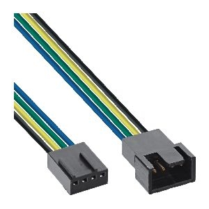 InLine® Lüfterkabel Verlängerung PWM, 4pol Molex Stecker / Buchse, 0,30m 33328A