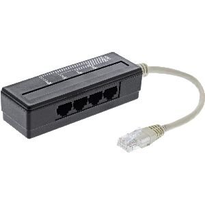 InLine® 4-fach Telefon Port Splitter, RJ45 Stecker an 4x RJ45 Buchse, 0,15m 69995A