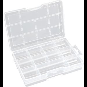 InLine® Kleinteilebox, 11 Fächer, Abmessungen: 194x130x35mm, transparent 43009B