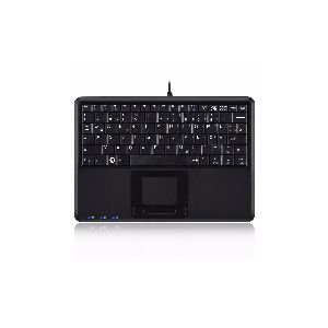 Perixx PERIBOARD-510 H PLUS DE, Mini USB-Tastatur, Touchpad, Hub, schwarz 57173K