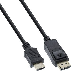 InLine® DisplayPort zu HDMI Konverter Kabel, schwarz, 0,3m 17187