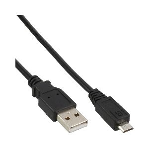 InLine® Micro-USB 2.0 Kabel, USB-A Stecker an Micro-B Stecker, schwarz, 1,5m 31715