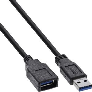 InLine® USB 3.2 Gen.1 Kabel, A Stecker / Buchse, schwarz, 1,5m 35615