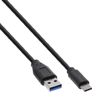 60er Bulk-Pack InLine® USB 3.2 Kabel, USB-C an A Stecker, schwarz, 2m B-35712