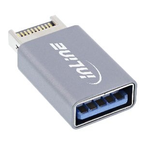 InLine® USB 3.2 Adapter, intern USB-E Frontpanel Stecker zu USB-A Buchse 33446O