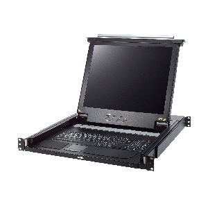 ATEN CL1000N DE Single Rail 19"-LCD-Konsole, 19" 1HE, DE-Layout (PS/2-USB, VGA) 60698G