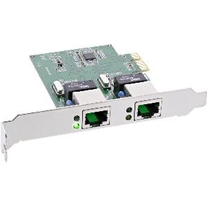 InLine® Dual Gigabit Netzwerkkarte, PCI Express, 2x 1Gb/s, PCIe x1, inkl. LP 51126K