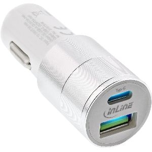 InLine® USB KFZ Stromadapter Quick Charge 3.0, 12/24VDC zu 5V DC/3A, USB-A+USB-C 31502W