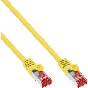 InLine® Patchkabel, S/FTP (PiMf), Cat.6, 250MHz, PVC, Kupfer, gelb, 0,3m 76433Y