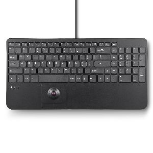 Perixx PERIBOARD-538 H DE, Kabelgebundene USB-Tastatur mit Trackball 57155T