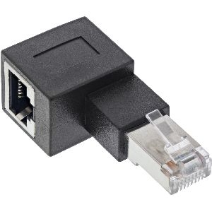 InLine® Patchkabel-Adapter Cat.6A, RJ45 Stecker/Buchse, 90° nach links gewinkelt 69991D