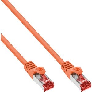 InLine® Patchkabel, S/FTP (PiMf), Cat.6, 250MHz, PVC, Kupfer, orange, 0,25m 76422O