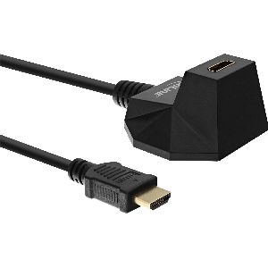 InLine® HDMI-HS Verl. m. Standfuß, m. Eth., 4K2K, ST / BU, schwarz / gold, 1m 17531S