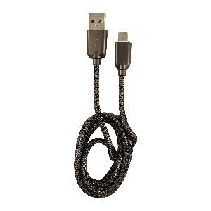 LC-Power LC-C-USB-MICRO-1M-6 USB A zu Micro-USB Kabel, Metall schwarz, 1m 31332F