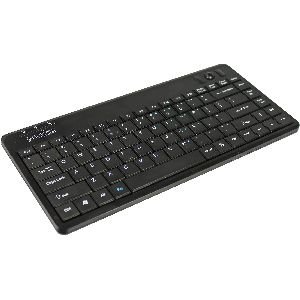 Perixx PERIBOARD-505H PLUS US, Mini USB-Tastatur, Trackball, Hub, schwarz 57172E