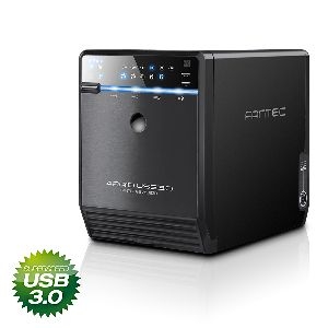 FANTEC QB-35US3R Gehäuse 4x 3,5" USB3.0/eSATA mit RAID, schwarz, für SATA HDD 00044E