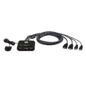 ATEN CS22HF 2-Port USB HDMI Kabel KVM-Switch mit Remote, FHD 60652R